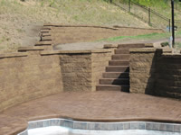 Custom built Retaining Walls, Steps & Stamped Concrete